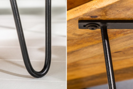 Massieve salontafel SCORPION 100 cm natuurlijke mangohouten haarspeldpoten