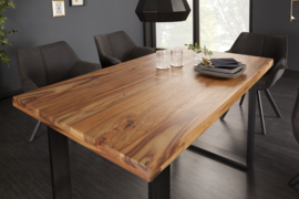 Eettafel massief Sheeshamhout 140 cm industrieel design