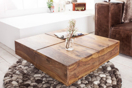 Solide design salontafel BOLT 80cm Sheesham hout