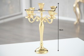 Barok kandelaar 40 cm goud 5-armige kroonluchter gepolijst aluminium kandelaar