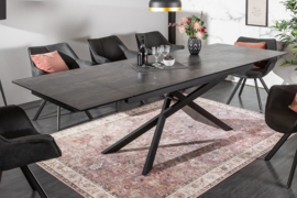 Uitschuifbare eettafel EUPHORIA 180-220-260 cm keramiek in lava-look