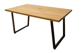 Design eettafel Chance 160 cm eiken look met slede onderstel industriële stijl