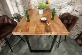 Massieve Bartafel 120cm naturel mangohout hoge tafel industrieel design