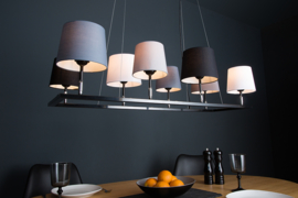 Design hanglamp LEVELS III 100cm zwart grijs met 8 lampenkappen