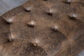 Hocker Model: Chesterfield - Antiek bruin (suede look)