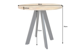 Massieve eettafel IRON CRAFT 80 cm rond natuurlijk mangohout