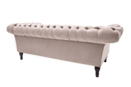 Elegante Chesterfield 3-zits bank PARIS 225 cm greige 3-zits bank met 2 kussens