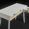 Bureau Wit/Eik  met 3 ladens 110cm