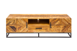Massief mango hout  tv meubel  160 cm Mango Wood industrieel ontwerp