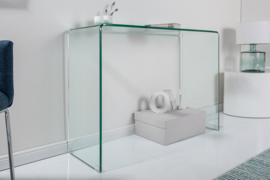 Extravagante glazen consoletafel FANTOME 100 cm transparant bureau volledig glazen tafel