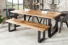 Massieve eettafel  200cm mangohout ijzer industrieel design