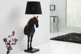 Extravagante vloerlamp BLACK HORSE 130 cm zwart paardenfiguur