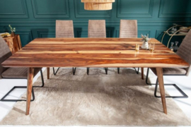 Massieve eettafel MYSTIC LIVING 200cm Sheesham stone finish unieke nerf