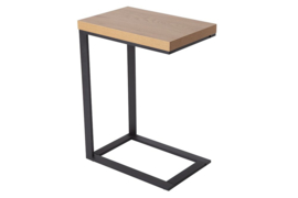 Design laptoptafel LOFT 45 cm eiken look bijzettafel zwart frame