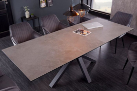 Moderne keramische eettafel ETERNITY 180-225cm betonlook uitschuifbaar