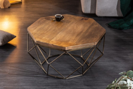 Salontafel DIAMOND 69 cm naturel messing mangohout