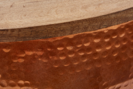 Handgemaakte salontafel ORIENT STORAGE 60cm koper mangohout met opbergruimte