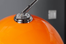 Uitschuifbare booglamp LOUNGE DEAL 175-205 cm oranje marmeren voet vloerlamp