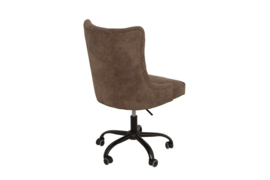 Design bureaustoel Chesterfield-ontwerp VICTOR lichtbruin met armleuning