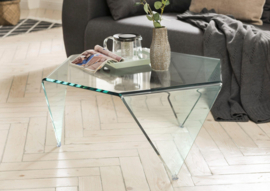 Design Glazen Salontafel Transparant Diamant 90 cm