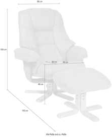 Hoogwaardige senioren  Comfortabele Relaxfauteuil met voetenbank