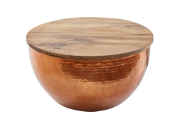 Handgemaakte salontafel ORIENT STORAGE 60cm koper mangohout met opbergruimte