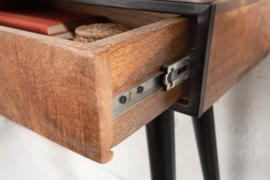 Industriële console tafel of bureau tafel NDUSTRIAL 120cm Mango met zwarte poten