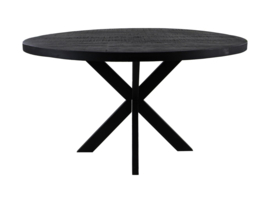 Ronde eettafel  - ø150x76 - Zwart - Mangohout/metaal