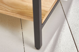 Industrieel nachtkastje ELEMENTS 40cm eiken bijzettafeltje met lade