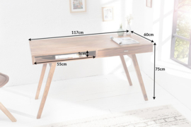 Design bureau RETRO 117 cm Sheesham steen Design klassiekers