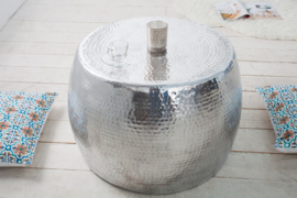 Handgemaakte salontafel ORIENT 60cm zilver gehamerd design