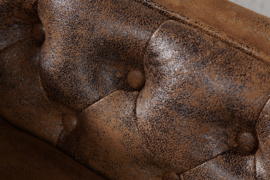 Chesterfield Récamière / longchair 170cm antiek bruin met knoopnaad en klinknagels