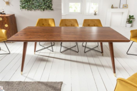 Massieve eettafel MYSTIC LIVING 160cm bruin goud acaciahout in retro design
