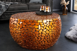 Extravagante salontafel STONE MOSAIC 72 cm koper handgemaakte mozaïek optiek