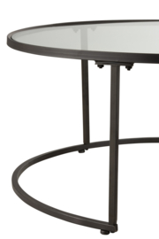 Set Van 2 Salontafels Rond Metaal Zwart  90cm