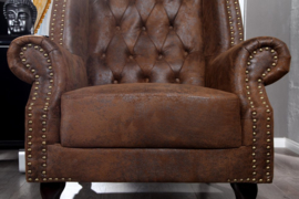 Chesterfield fauteuil antiek bruin