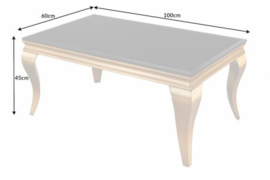 Elegante salontafel MODERN BAROK 100cm zwart opaal glas gouden poten