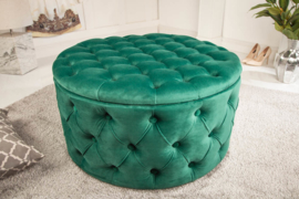 Poef MODERN BAROQUE 75 cm smaragdgroen met opbergruimte
