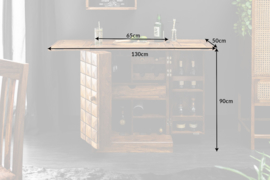 Handgemaakte barkast MOSKOU 130 cm Sheesham houtsteen