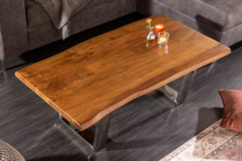 Massief boomstam salontafel MAMMUT 110 cm acacia 4 cm tafelblad