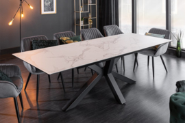 Moderne keramische eettafel ETERNITY 180-225 cm in marmerlook uitschuifbaar