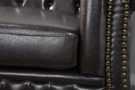 Elegante Chesterfield 2-zits bank  Coffee bruine knoop stiksels