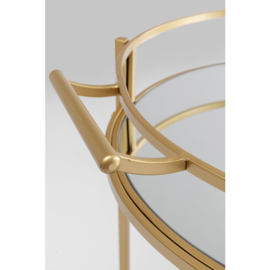 Kare Design Bartrolley tafel glas goud Hoogte 78cm