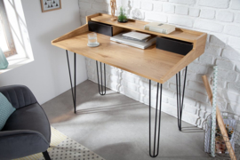 Industrieel bureau STUDIO 110 cm eiken-look laptoptafel met haarspeldpoten