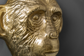 Kapstokhaken set van 3 apen 25 cm goud