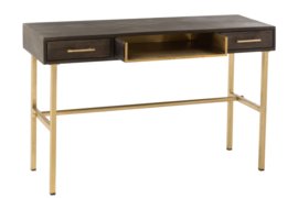 Console Janis 120cm 2laden Mango Hout/Ijzer Bruin/Goud