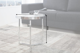 Design bijzettafel Original ASTRO 45cm chroom wit salontafel