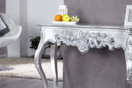 Elegante console VENICE 110 cm zilver barok design dressoir handgemaakt
