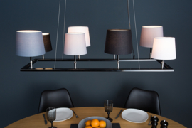 Design hanglamp LEVELS III 100cm zwart grijs met 8 lampenkappen
