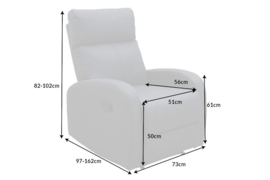 Moderne relaxfauteuil HOLLYWOOD II grijze tv-fauteuil met ligfunctie